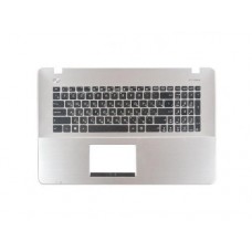 90NB06W5-R30190 Клавиатура для ноутбука Asus X751LN-3C с топкейсом, серебристая панель, черные кнопки
