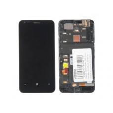Дисплей в сборе с тачскрином и передней панелью для Nokia Lumia 620 черный