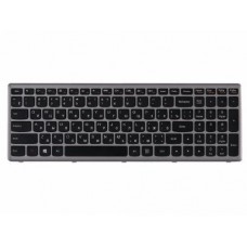 25206529 Клавиатура для ноутбука Lenovo IdeaPad P500, Z500, черные кнопки, серая (серебристая) рамка, гор. Enter 25206529 Клавиатура для ноутбука Lenovo IdeaPad P500, Z500, черные кнопки, серая (серебристая) рамка, гор. Enter