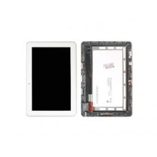 Дисплей в сборе с тачскрином и передней панелью для Asus Transformer Pad, белый, б/у