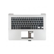 90NB09Z1-R30210 Клавиатура для ноутбука Asus TP300UA-1A с топкейсом, серебристая панель, черные кнопки