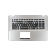 90NB0775-R31RU0 Клавиатура для ноутбука Asus X751LK-3C с топкейсом, серебристая панель, черные кнопки