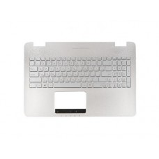 90NB0AH1-R31RU0 Клавиатура для ноутбука Asus N551VW-1A с топкейсом, серебристая, с подсветкой