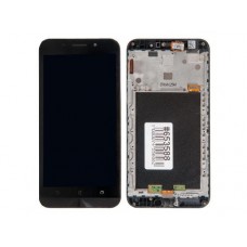Дисплей в сборе с тачскрином и рамкой крепления для ASUS ZenFone 2 Max ZC550KL черные с разбора, модели 3*32GB(процессор 8939)