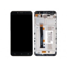 Дисплей в сборе с тачскрином и рамкой крепления для ASUS ZenFone 3 Max ZC553KL черные с царапинами с разбора