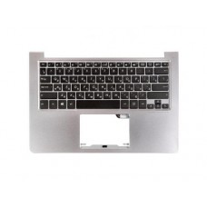 90NB08V3-R31RU0 Клавиатура для ноутбука Asus UX303UA с топкейсом, серебристая панель, черные кнопки, с подсветкой [90NB08V3-R31RU0]