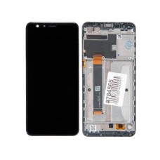 Дисплей в сборе с тачскрином и рамкой крепления для ASUS Zenfone Max Plus (M1) ZB570TL черный, с разбора